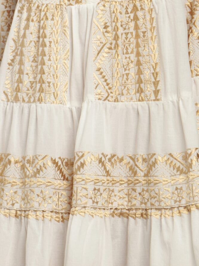 Kori Embroidered Handmade Greek Designers Boho Mini White 2