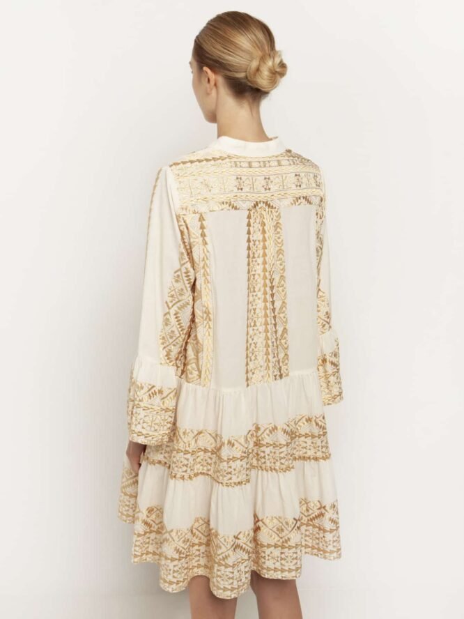 Kori Embroidered Handmade Greek Designers Boho Mini White 5