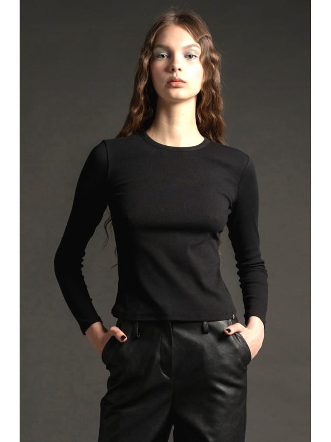 Peace and Chaos Libre Straight Pants black Eco Leather 1