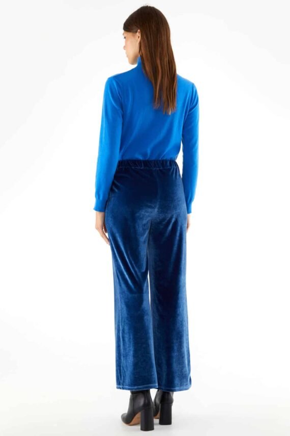 Compania Fantastica Long Blue Velvet Stretch Pants 3
