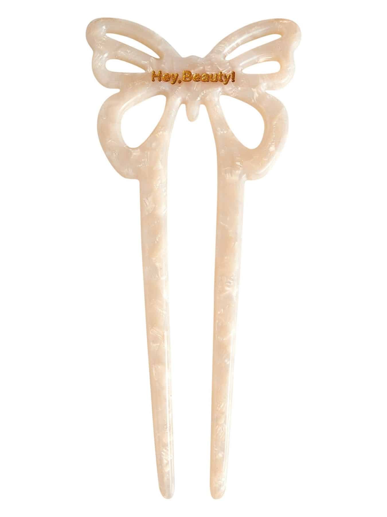 Hey Beauty Butterfly Pin in White-1