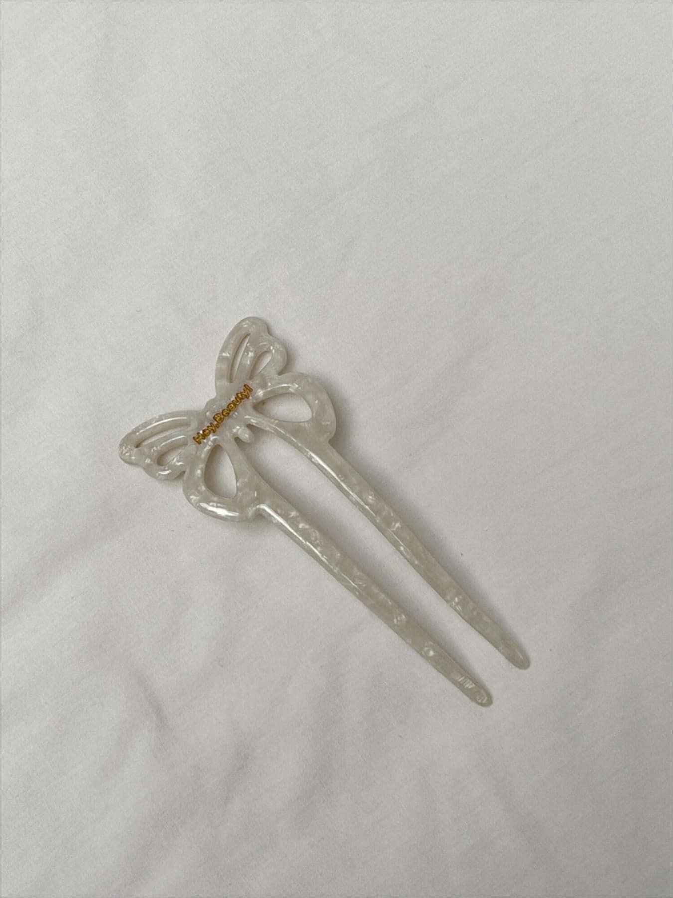 Hey Beauty Butterfly Pin in White