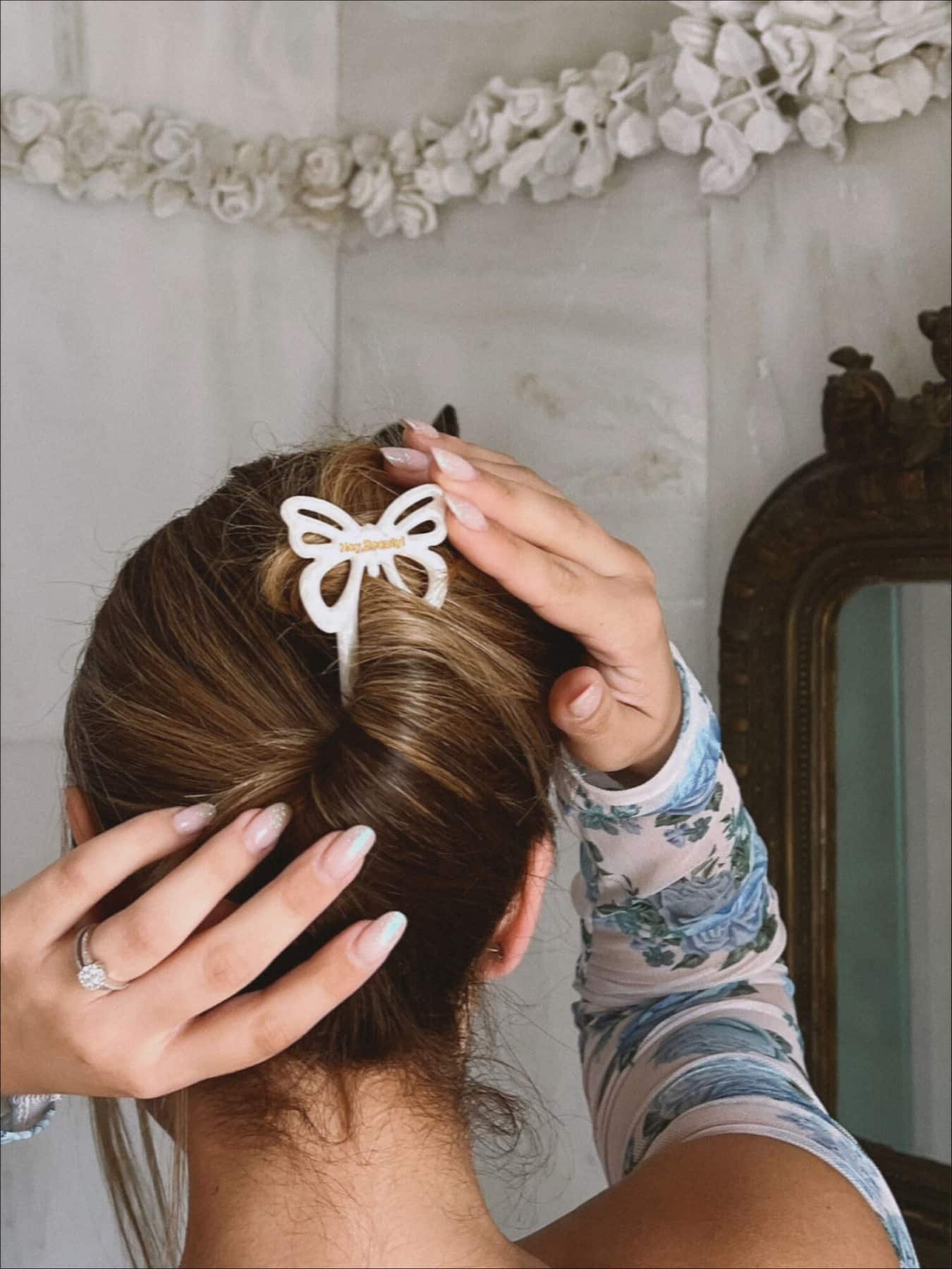 Hey Beauty Butterfly Pin in White