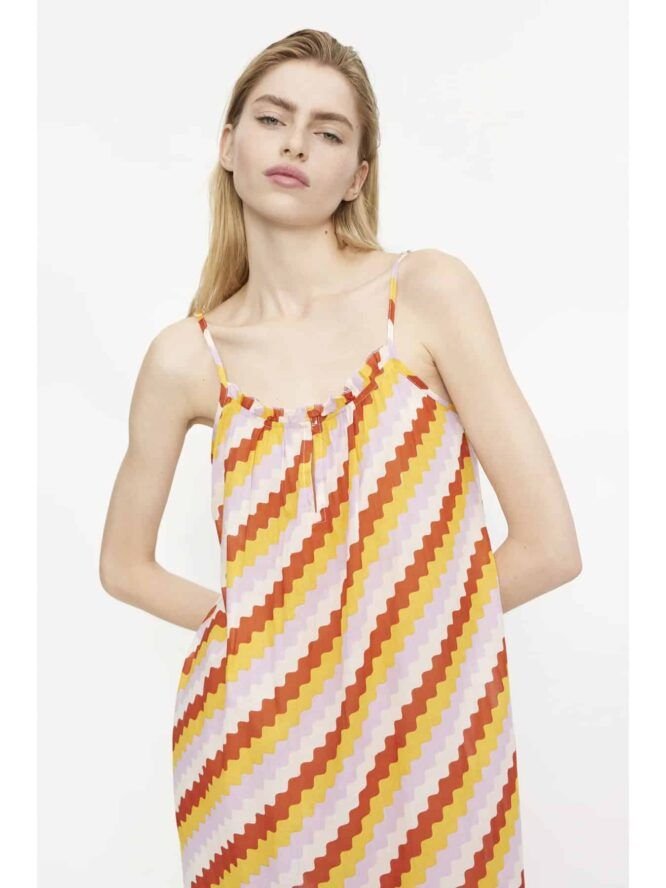 Compania Fantastica Zigzag printed long strap dress