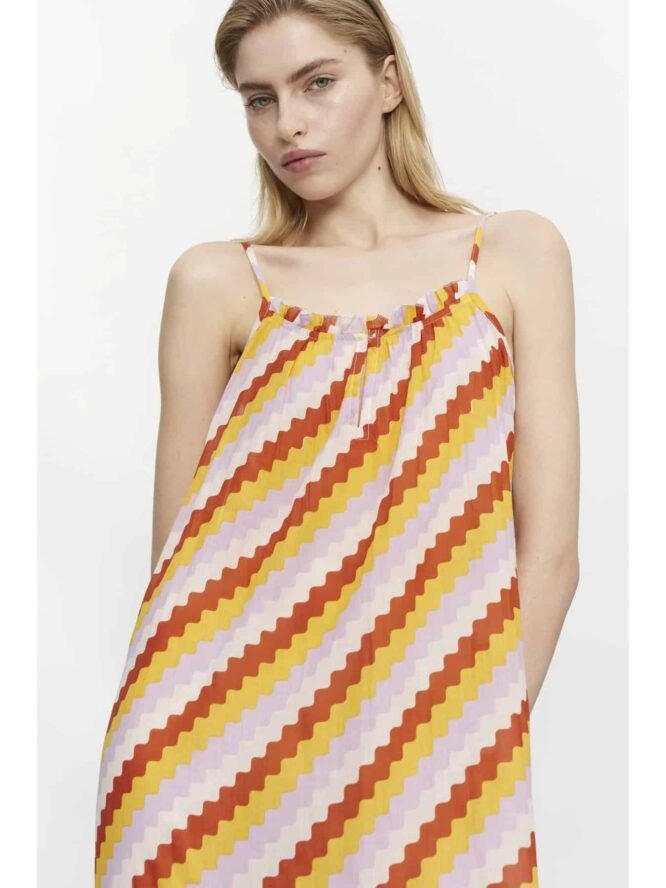 Compania Fantastica Zigzag printed long strap dress