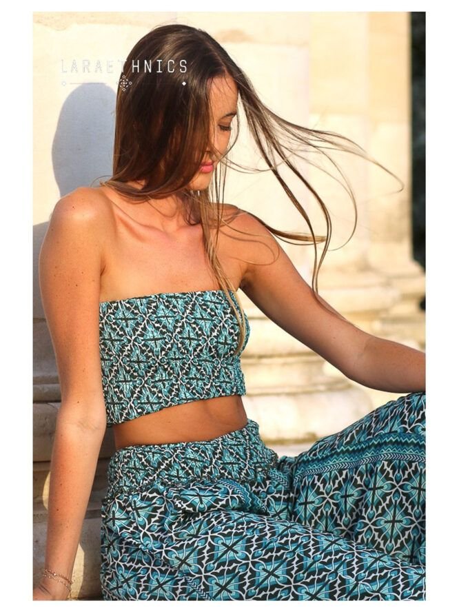LARA ETHNICS Crop Top - Solal Arizona Turquoise