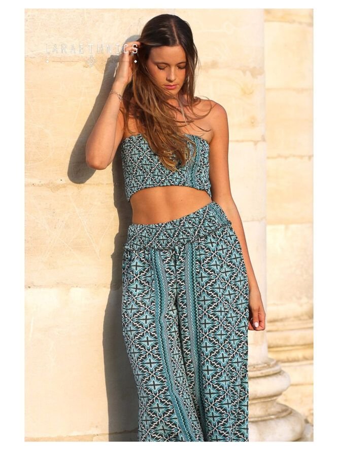 LARA ETHNICS Crop Top - Solal Arizona Turquoise