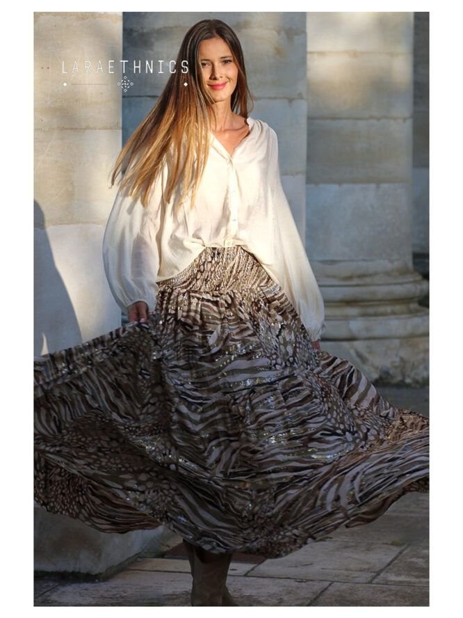 LARA ETHNICS Skirt - Sandra Desert Khaki