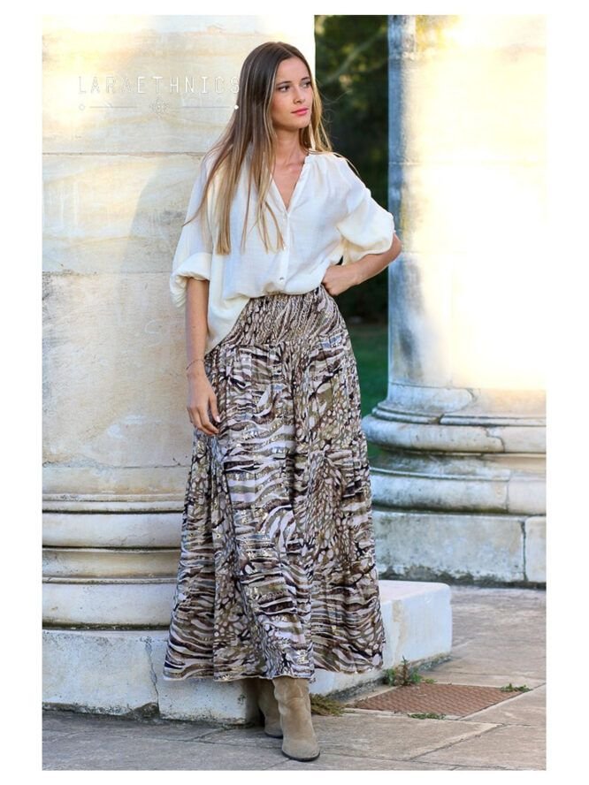 LARA ETHNICS Skirt - Sandra Desert Khaki