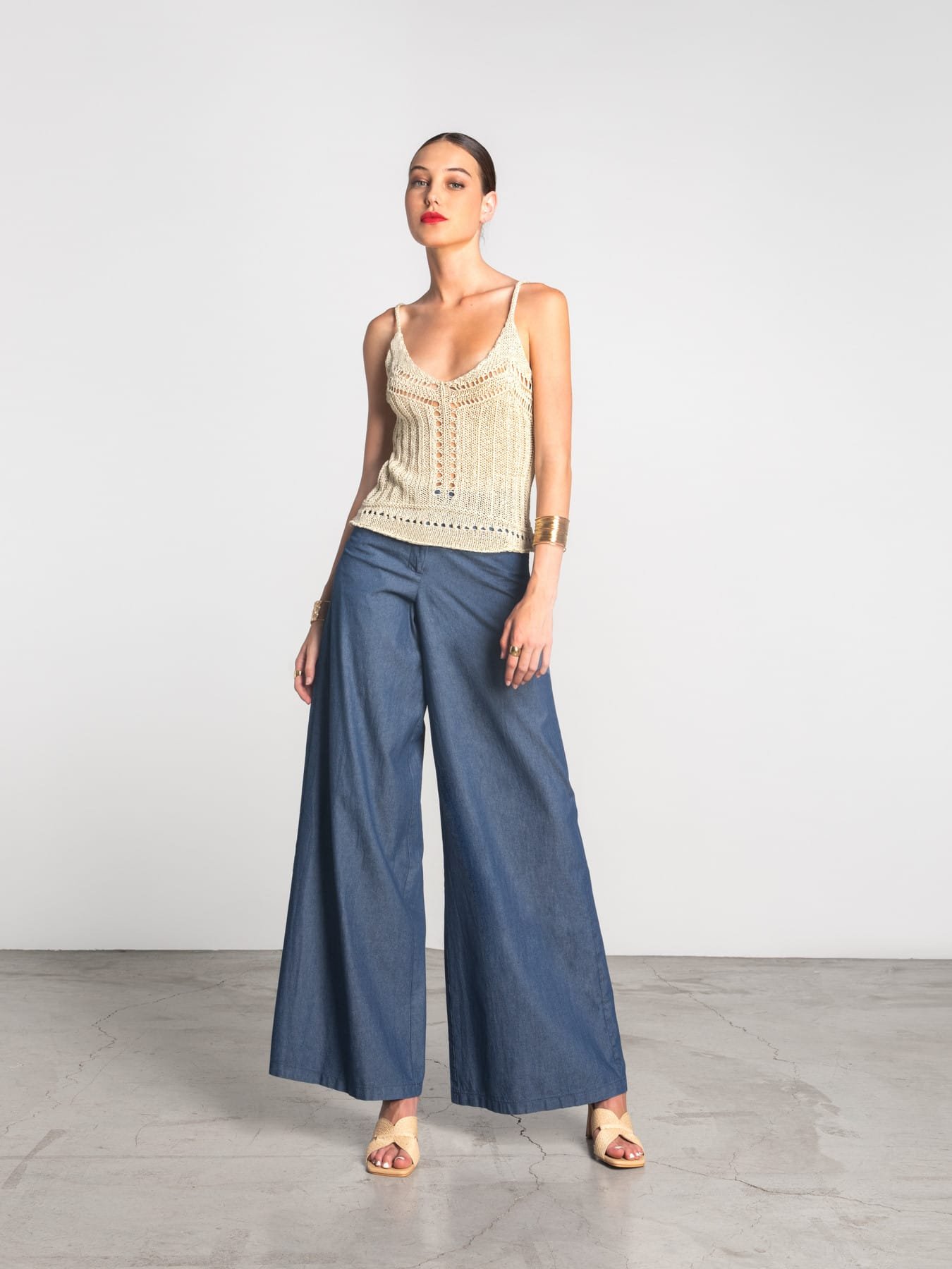 Moutaki 25.03.15 Wide-leg Denim Παντελόνα