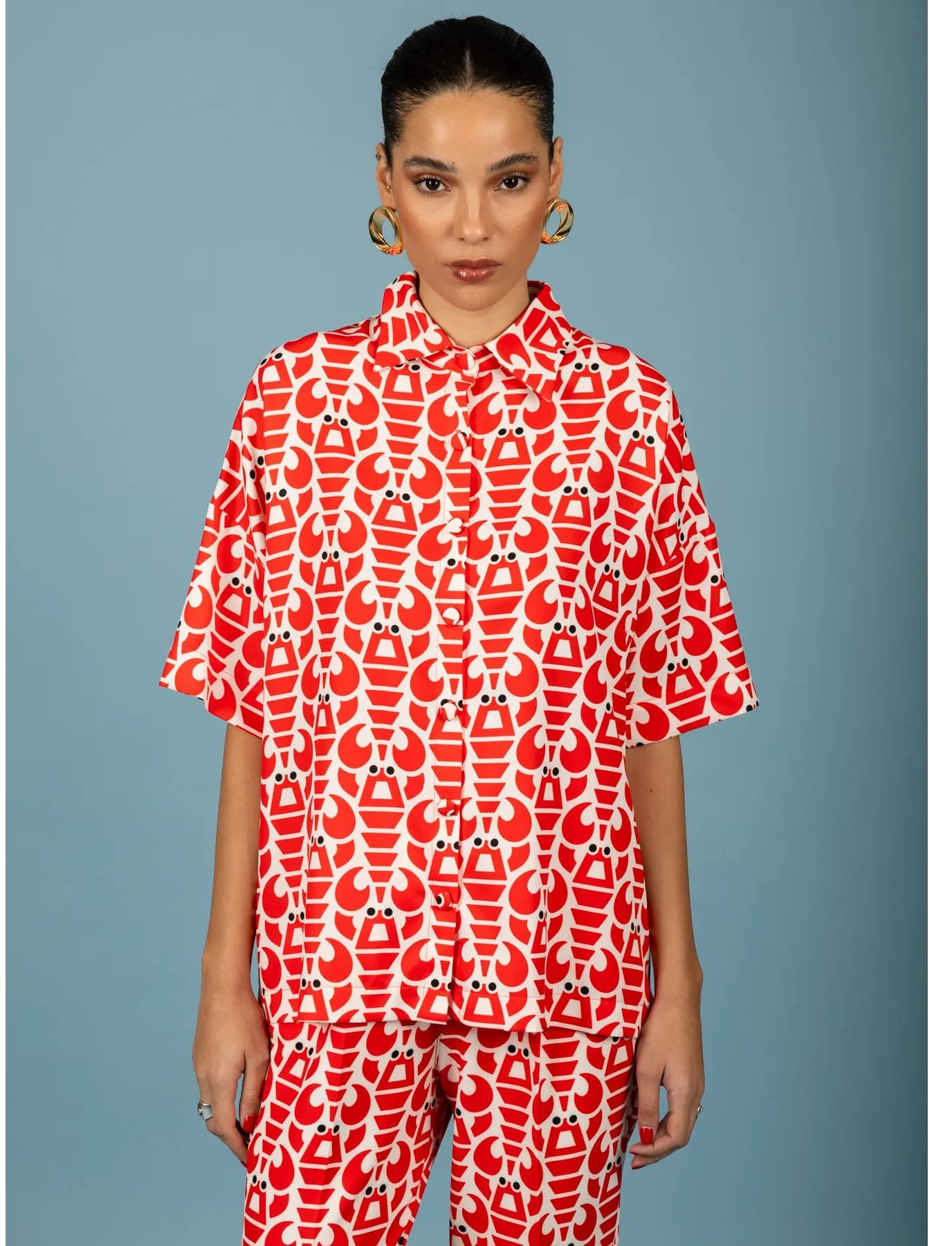 Chaton Agustin Oversized Πουκάμισο Κόκκινο